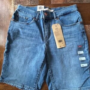 Levi's Blue Bermuda Shorts Relaxed Fit Denim